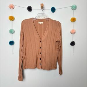 Madewell Ribbed Knit Tan Cardigan